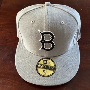 NWT Gray New Era Brooklyn Dodgers 59FIFTY fitted hat 6 7/8